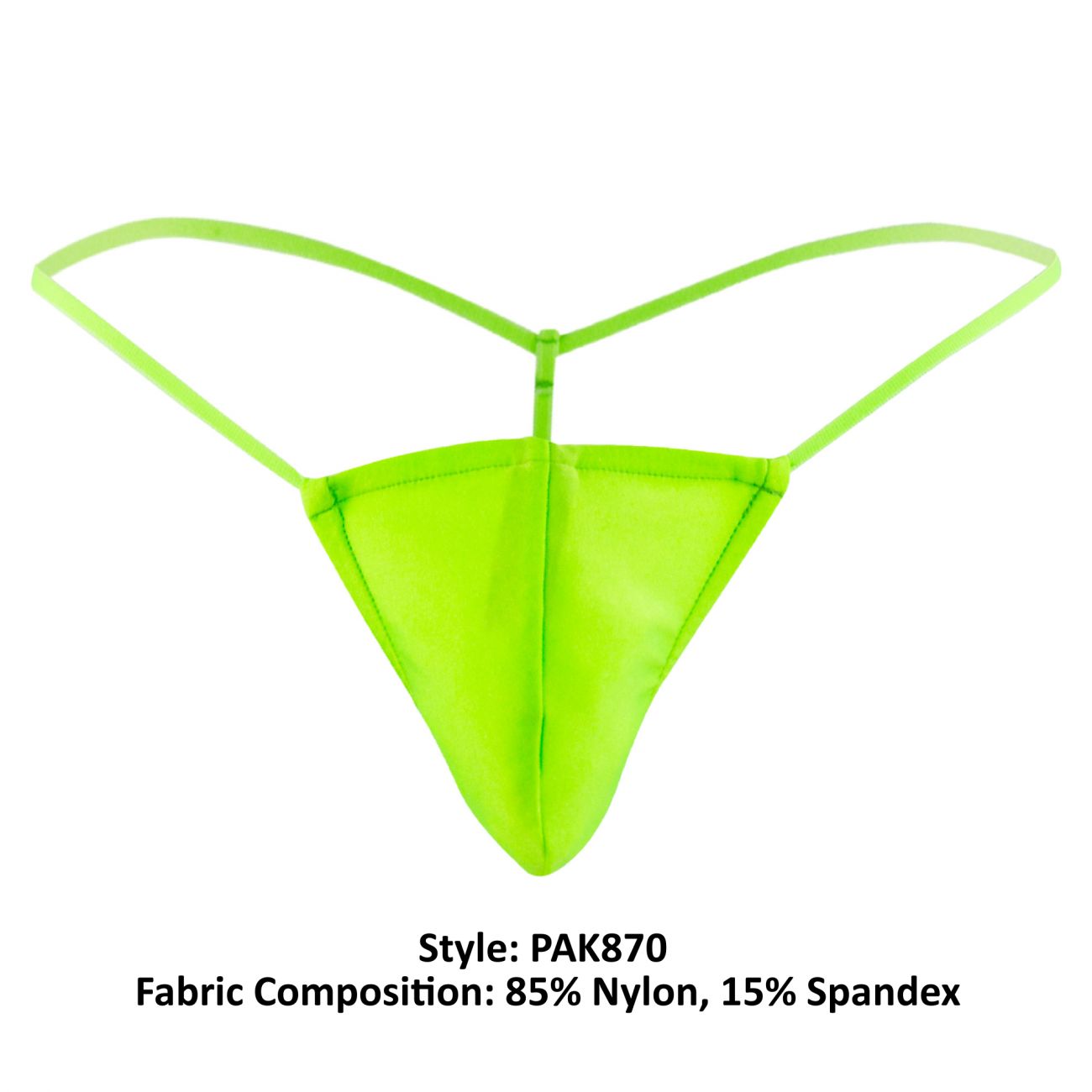 Male Power PAK870 Euro Male Spandex Pouch G String Color Lime