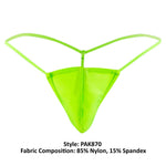 Male Power PAK870 Euro Male Spandex Pouch G String Color Lime