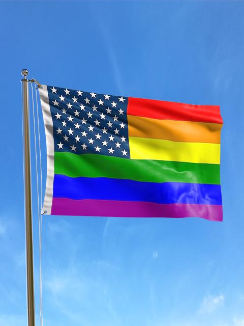 NEW GLORY USA RAINBOW FLAG NYLON 3 X 5 FT