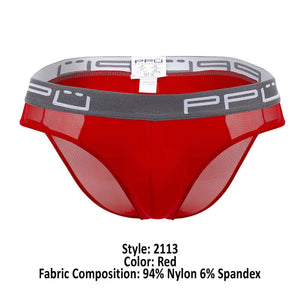 PPU 2113 Mesh Bikini Thongs Color Red