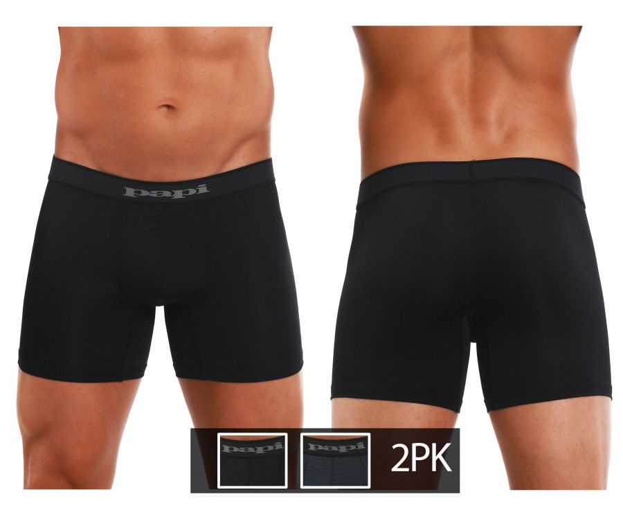 Papi 626185-962 Cool2 2PK Solid Boxer Briefs Color Black-Gray – BlockParty  Weho