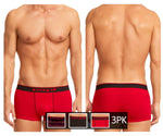 Papi 980503-982 3PK Cotton Stretch Brazilian Yarndye Band Stripe Color Red-Black