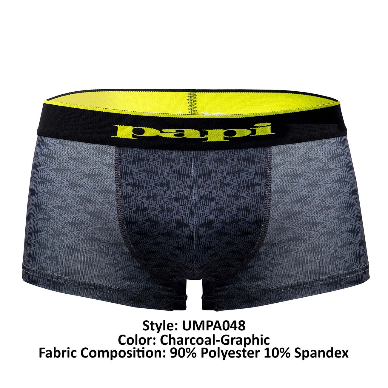 Papi UMPA048 2PK Microflex Brazilian Trunks Color Charcoal-Graphic