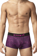 Papi UMPA050 Fashion Microflex Brazilian Trunks Color Purple Pixel Print