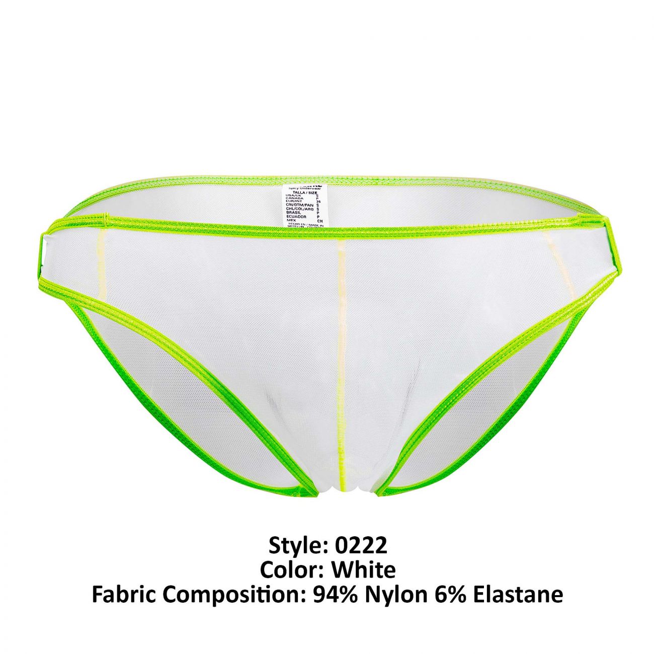 Pikante PIK 0222 Communication Mesh Briefs Color White