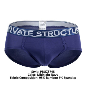 Private Structure PBUZ3748 Platinum Bamboo Briefs Color Midnight Navy