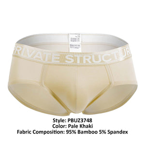 Private Structure PBUZ3748 Platinum Bamboo Briefs Color Pale Khaki
