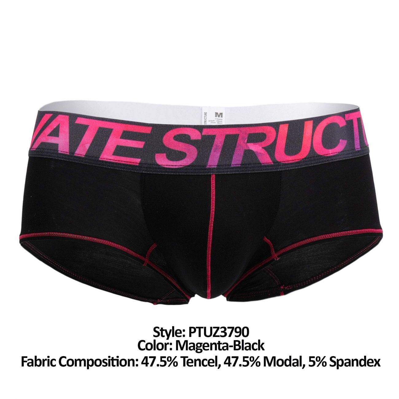 Private Structure PTUZ3790 Platinum Tencel Hipster Trunks Color Magenta-Black