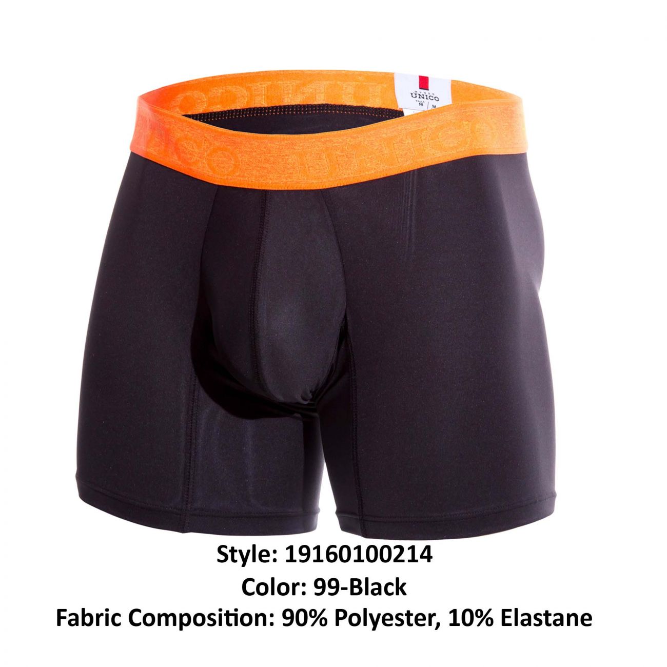 Unico 19160100214 COLORS Vigoroso Boxer Briefs Color 99-Black
