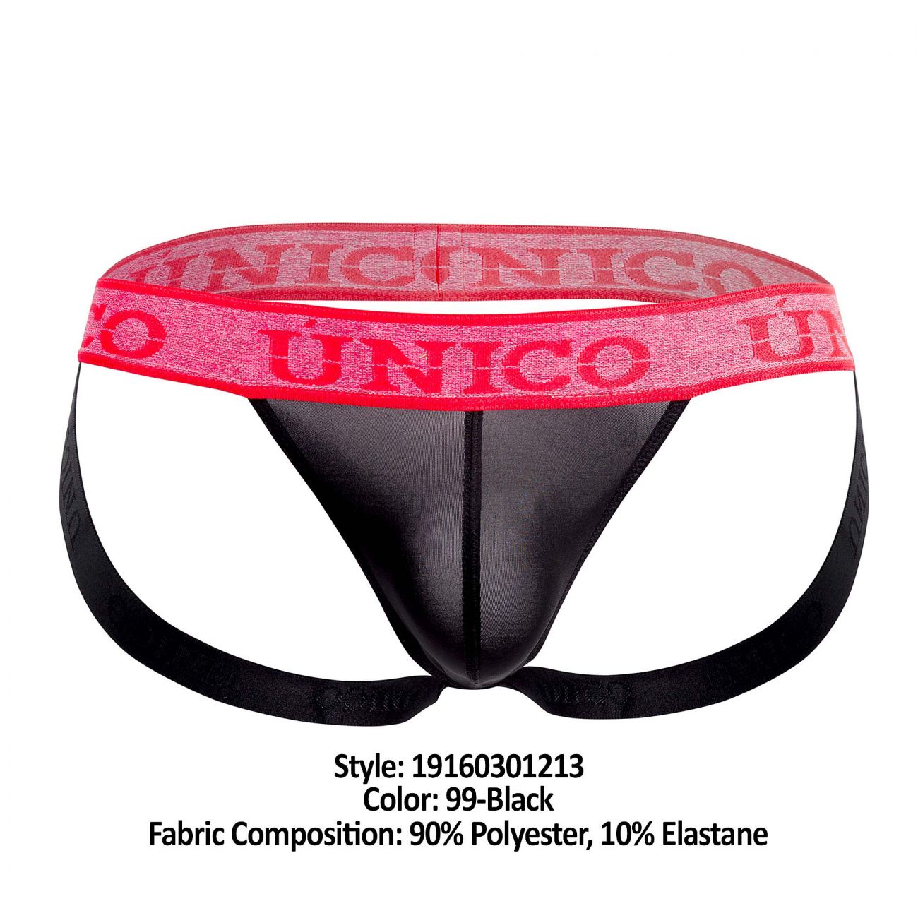 Unico 19160301213 COLORS Poderoso Jockstrap Color 99-Black