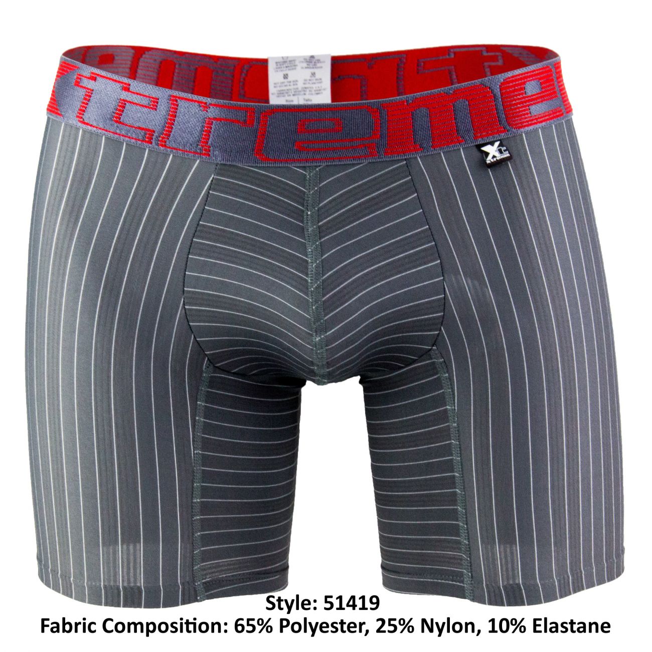 Xtremen 51419 Boxer Briefs Microfiber Stripes Color Gray