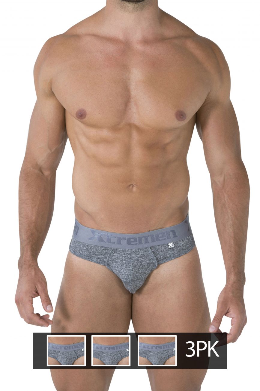 Xtremen 91031-3 3PK Piping Thongs Color Jasper Gray