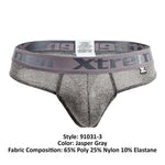 Xtremen 91031-3 3PK Piping Thongs Color Jasper Gray