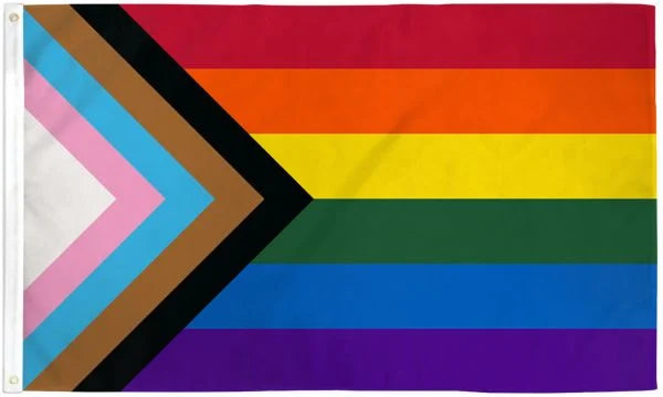 *SPECIAL* LARGE PROGRESS PRIDE FLAG POLY 3 X 5 FT